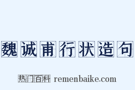 魏诚甫行状造句是什么意思的图片